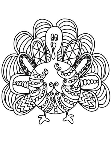 Pop Art Turkey Coloring Page